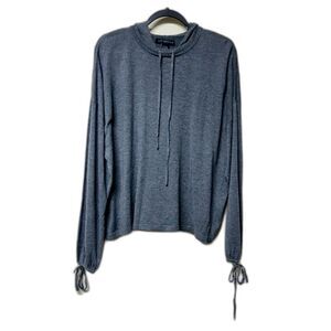 JOAN VASS NEW YORK Cashmere Blend Gray Hoodie, Sz L